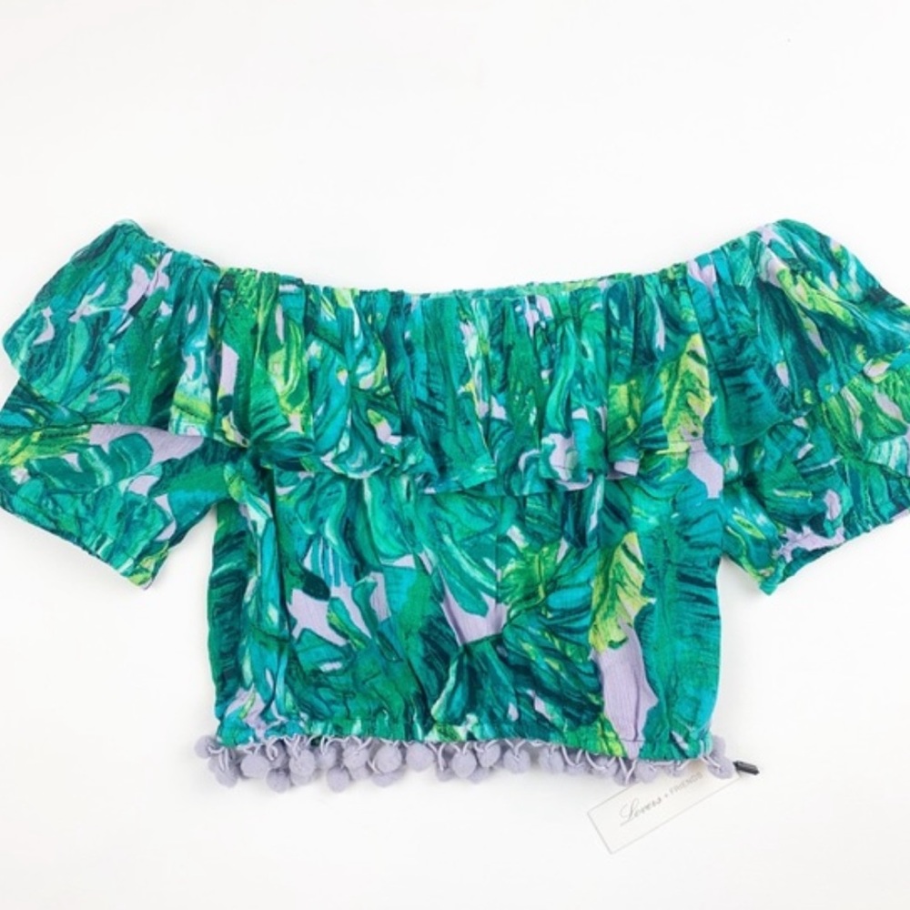 Lovers + Friends lilac palm Alicia crop top - Picture 5 of 8